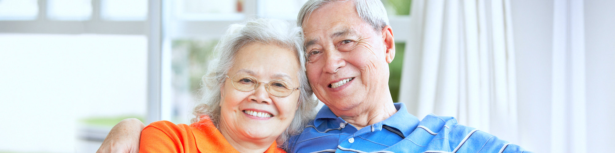 senior couple smiling